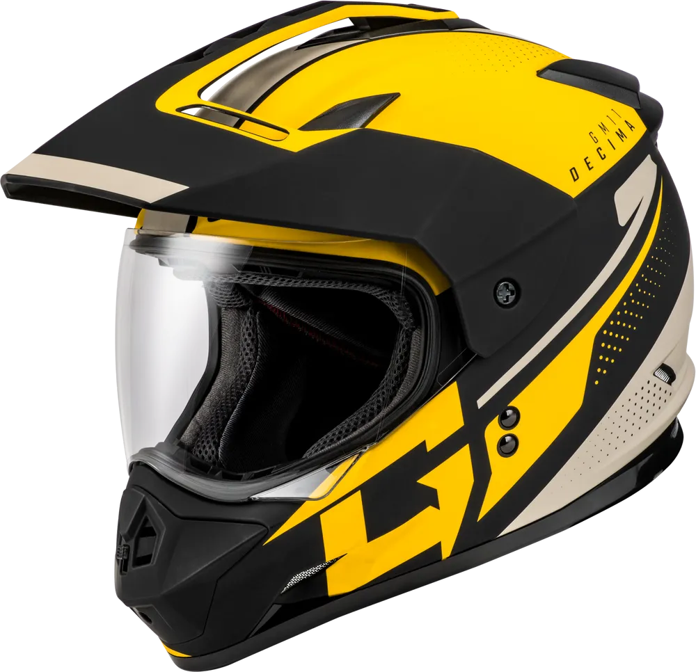 Gmax GM-11 Helmet Decima Graphic Matte Black/Yellow/Grey