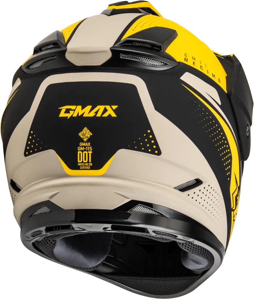 Gmax GM-11 Helmet Decima Graphic Matte Black/Yellow/Grey
