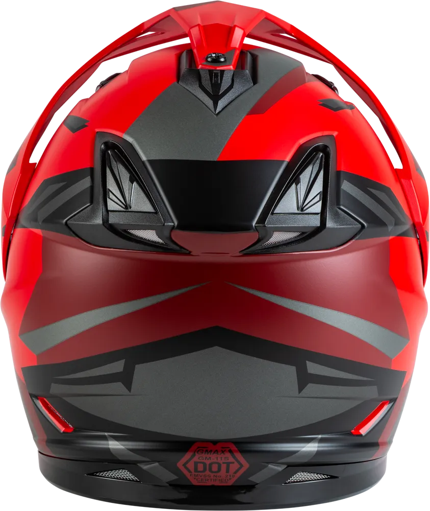 Gmax GM-11 Street  Helmet Ripcord Graphic Red Size Medium