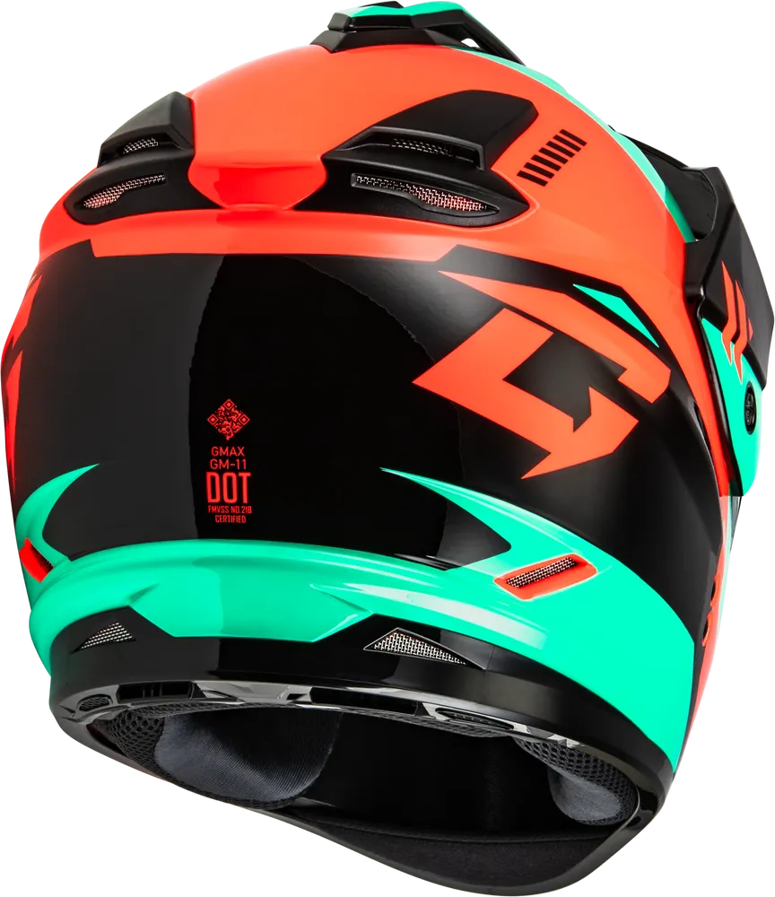Gmax GM-11S Ronin Snow Helmet Aqua Coral Electric Shield