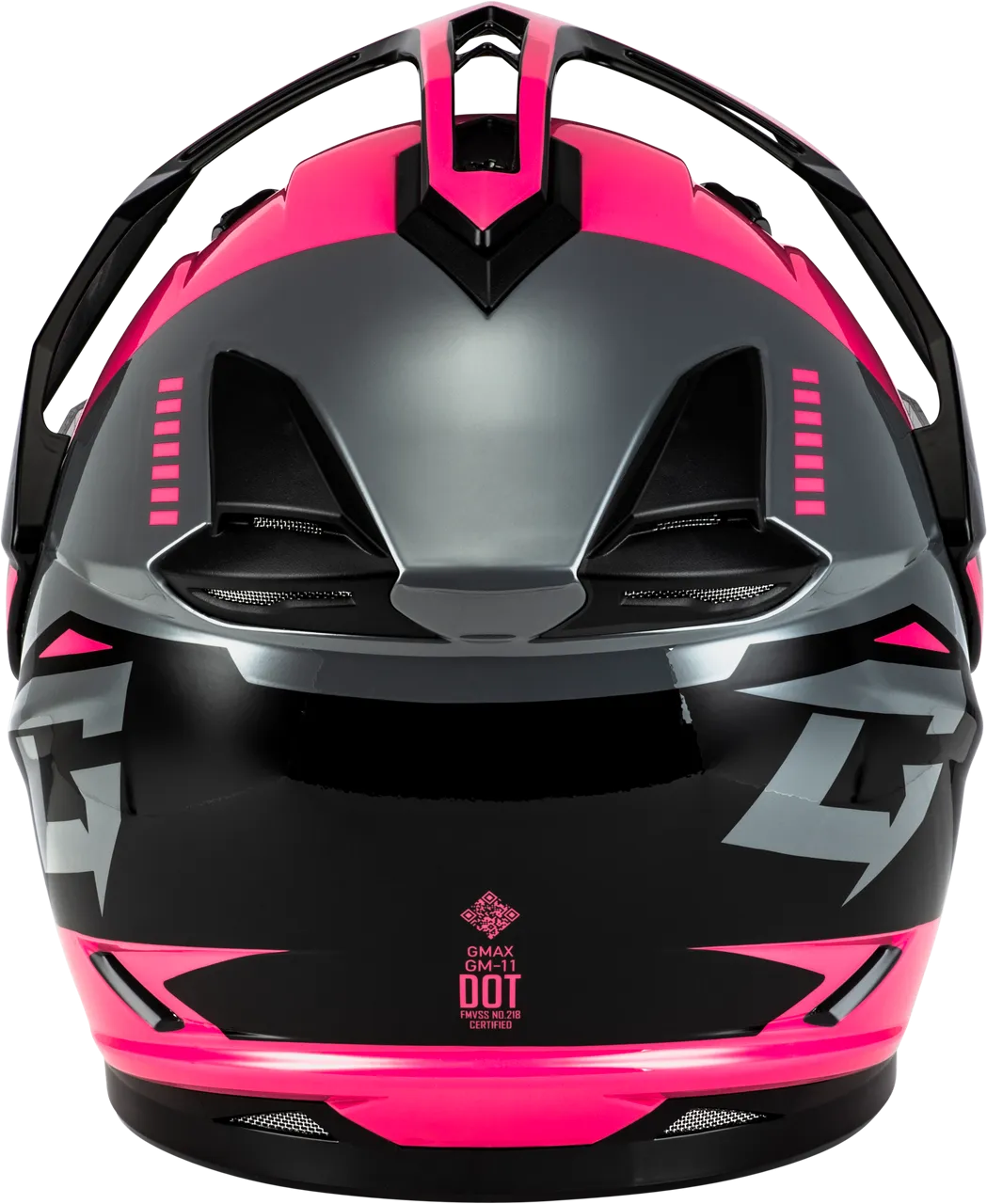 Gmax GM-11S Ronin Snow Helmet Black Grey Pink Electric Shield and Dual Lens