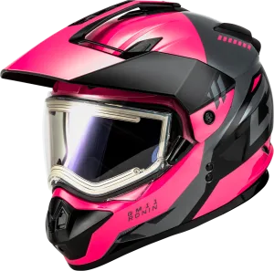 Gmax GM-11S Ronin Snow Helmet Black Grey Pink Electric Shield