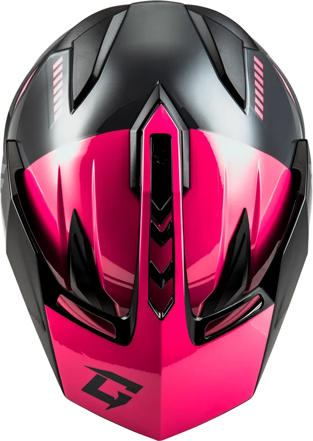 Gmax GM-11S Ronin Snow Helmet Black Grey Pink Electric Shield