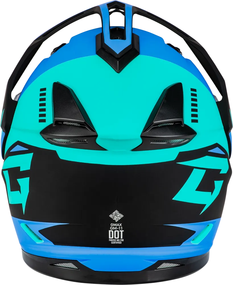 Gmax GM-11S Ronin Snow Helmet Matte Black Blue Electric Shield and Dual Lens