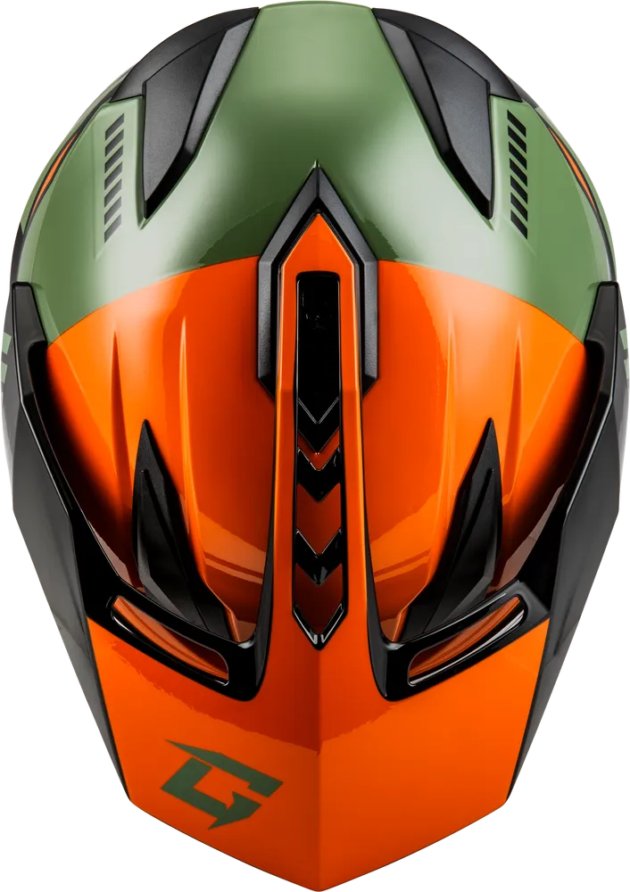 Gmax GM-11S Ronin Snow Helmet Orange Grey Electric Shield and Dual Lens