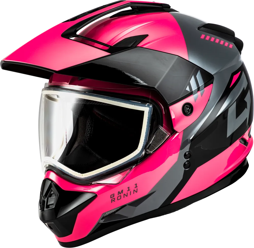 Gmax GM-11S Ronin Snow Helmet Pink Dual Lens