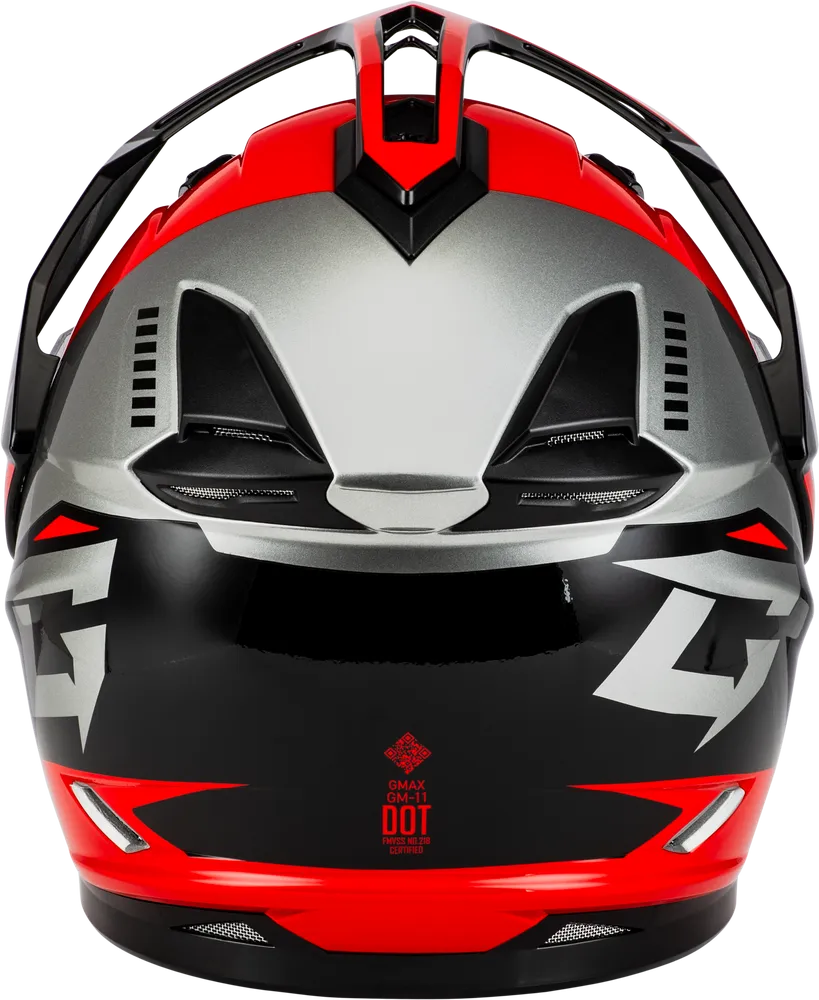 Gmax GM-11S Ronin Snow Helmet Red Dual Lens