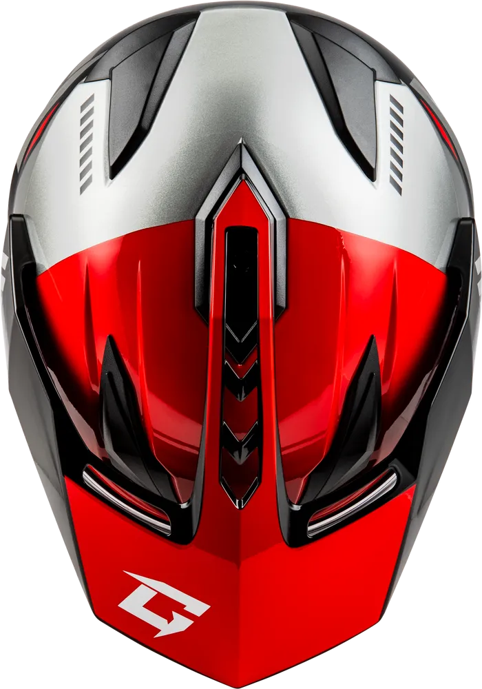 Gmax GM-11S Ronin Snow Helmet Red Dual Lens