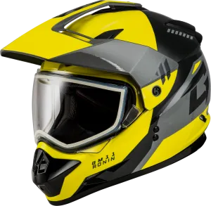 Gmax GM-11S Ronin Snow Helmet Yellow Dual Lens
