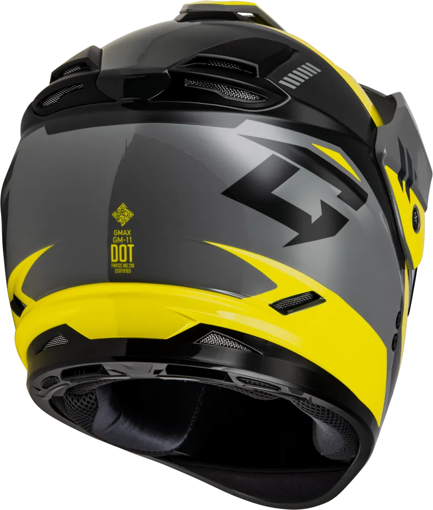 Gmax GM-11S Ronin Snow Helmet Yellow Dual Lens