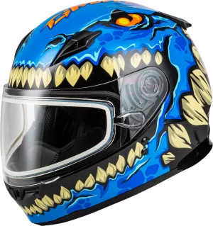 Gmax GM-49Y Youth Full Face Helmet Drax Graphic Blue Dual Lens