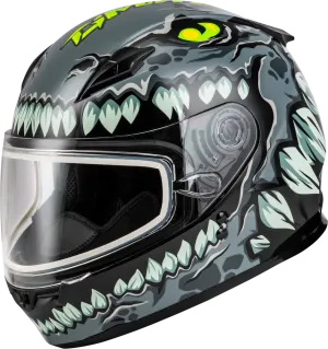 Gmax GM-49Y Youth Full Face Helmet Drax Graphic Grey Electric Shield