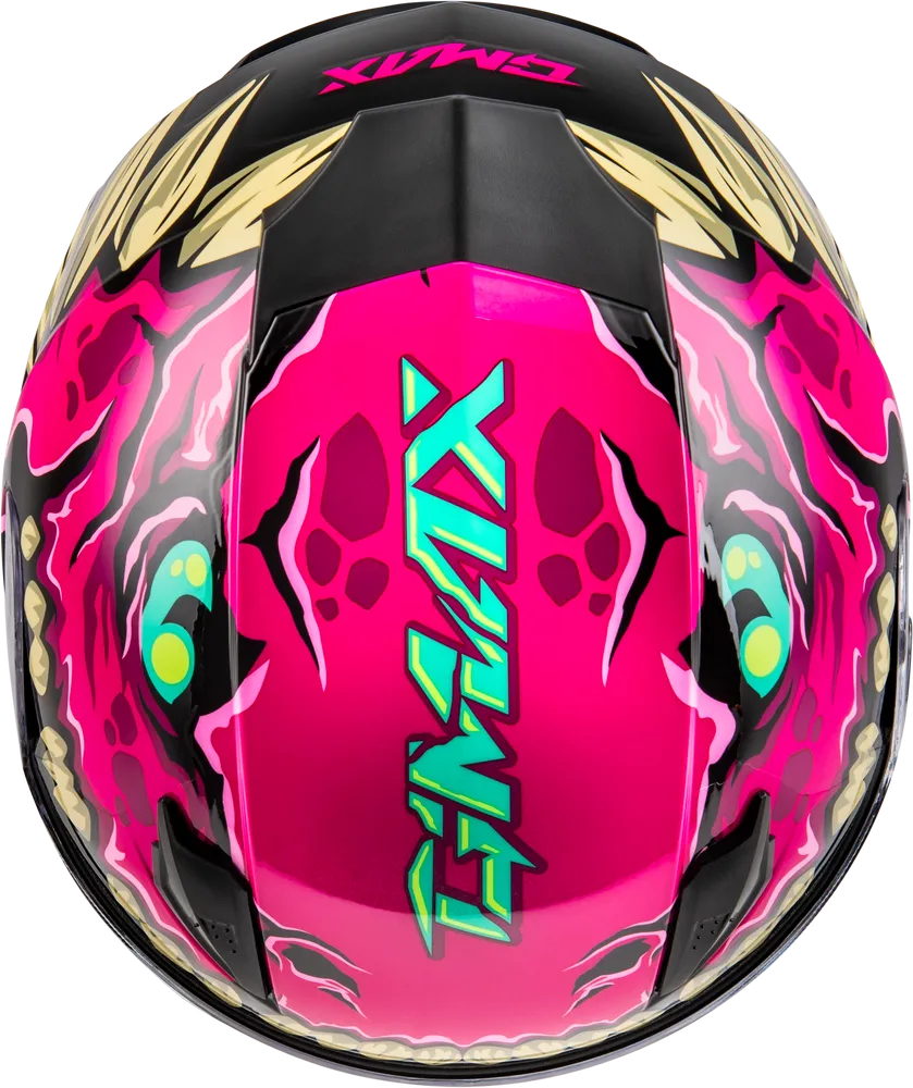 Gmax GM-49Y Youth Full Face Helmet Drax Graphic Pink Electric Shield