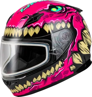 Gmax GM-49Y Youth Full Face Helmet Drax Graphic Pink Electric Shield