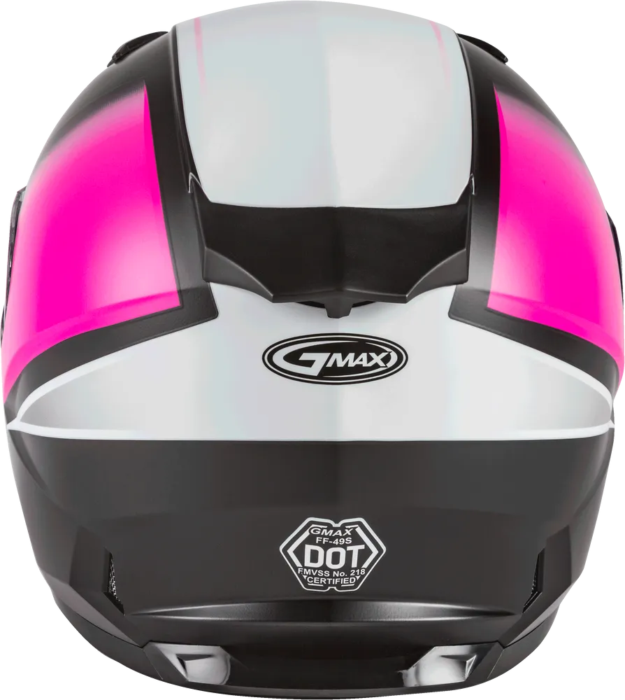 Gmax GM-49Y Youth Full Face Helmet Hail Graphic Matte Black Pink White Dual Lens