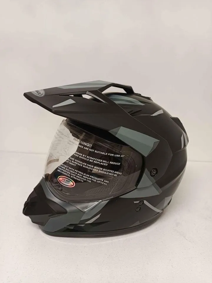 Gmax GM11 Street Dual Sport Helmet Ripcord Graphic Black