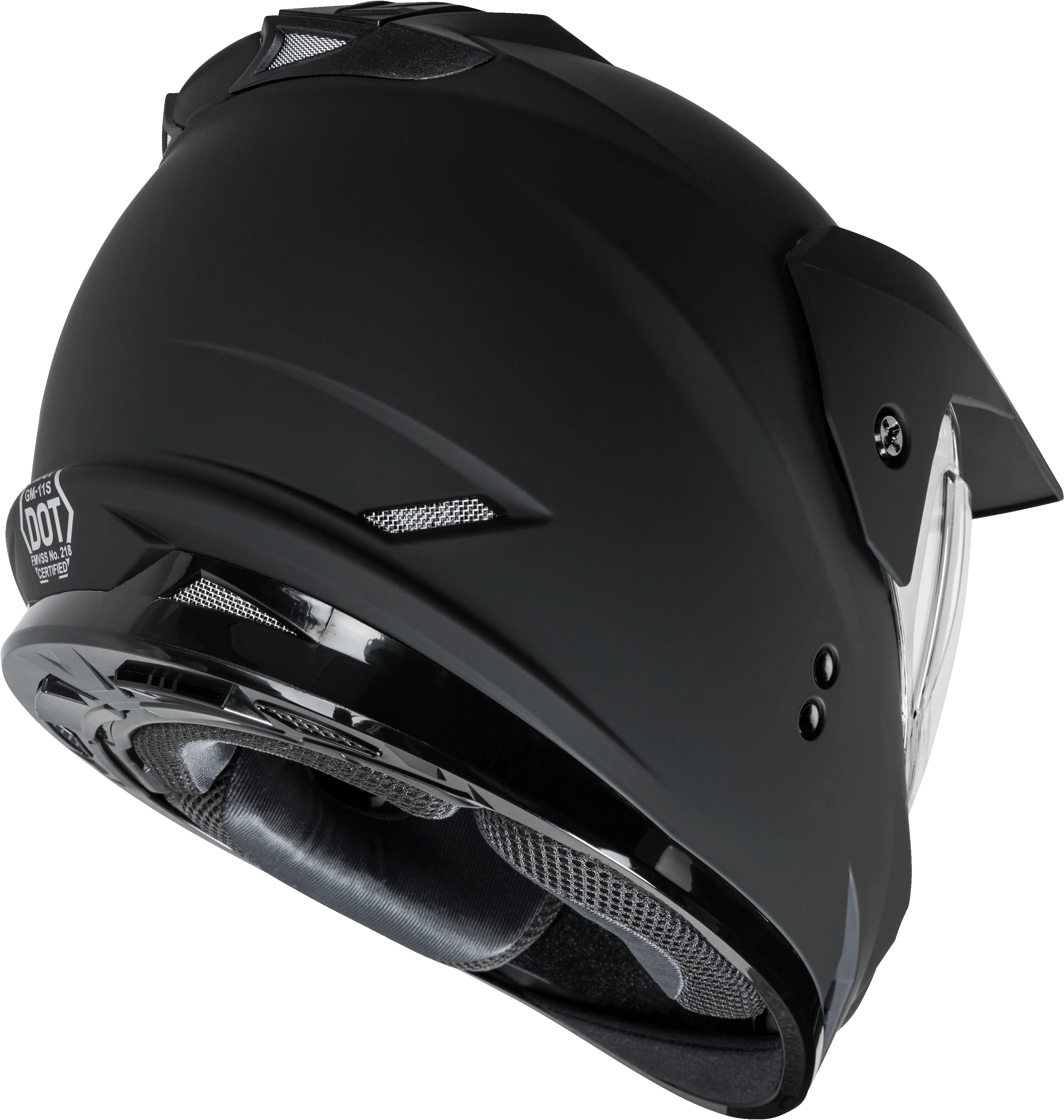 Gmax GM11S Dual Sport Snow Helmet Flat Black Dual Lens Shield