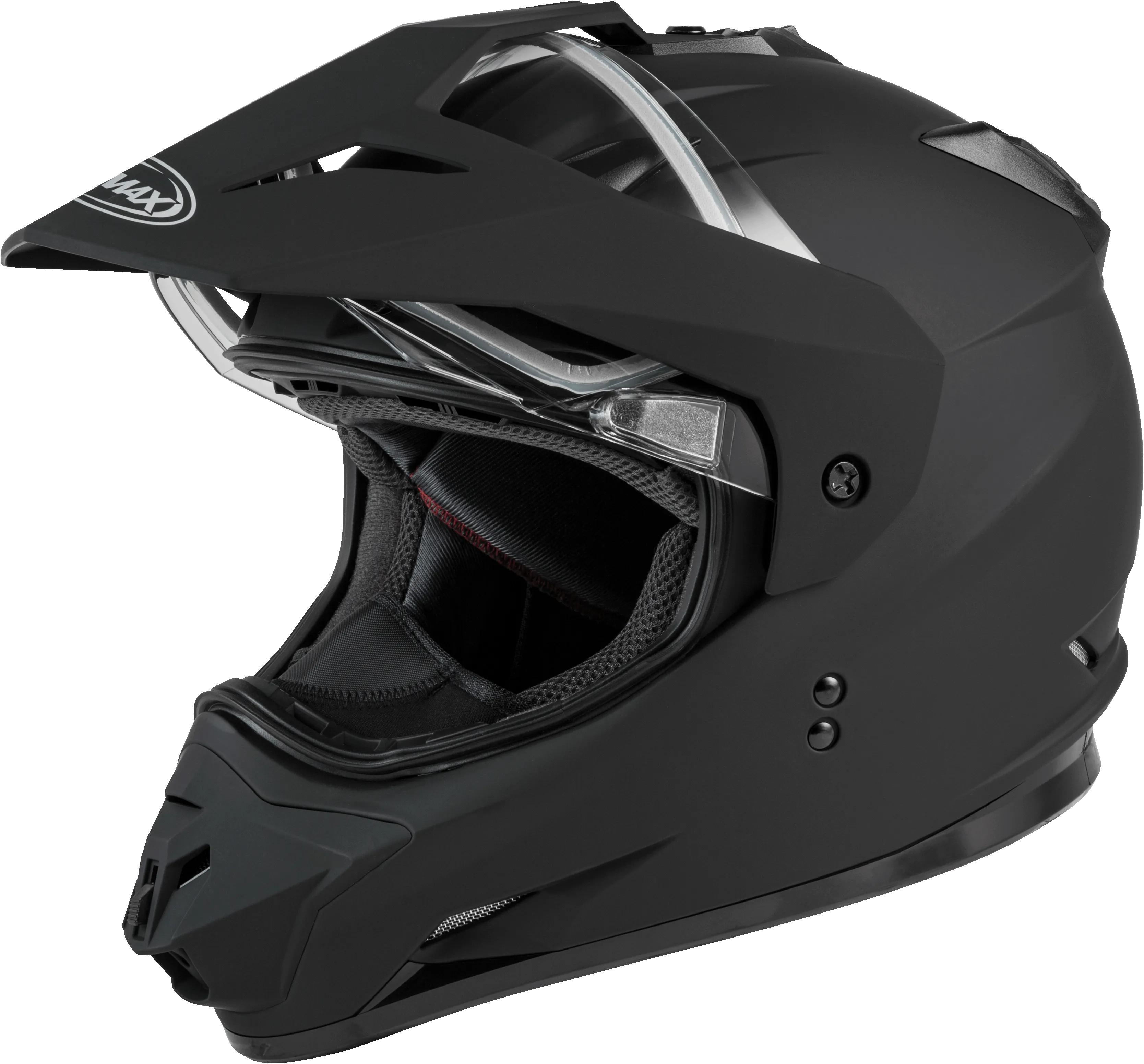 Gmax GM11S Dual Sport Snow Helmet Flat Black Dual Lens Shield