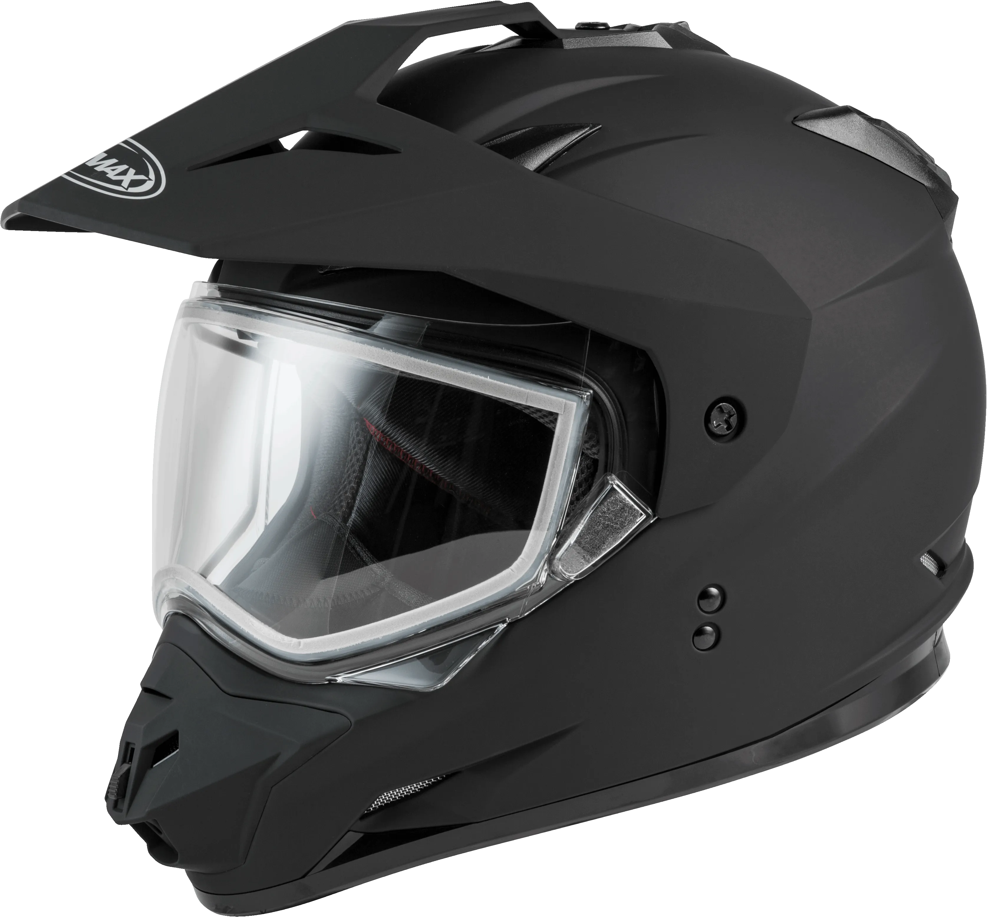 Gmax GM11S Dual Sport Snow Helmet Flat Black Dual Lens Shield