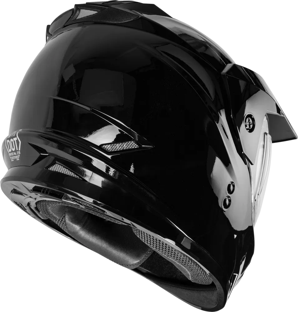 Gmax GM11S Dual Sport Snow Helmet Gloss Black Electric Shield