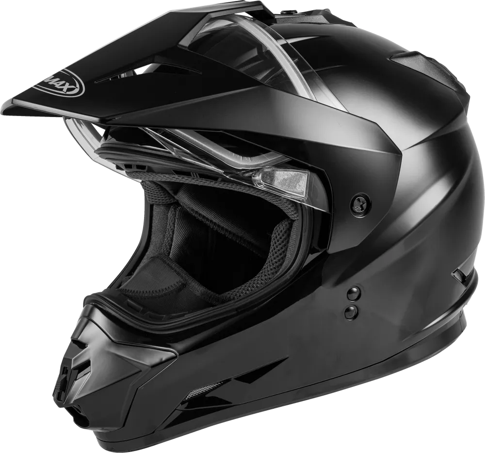 Gmax GM11S Dual Sport Snow Helmet Gloss Black Electric Shield