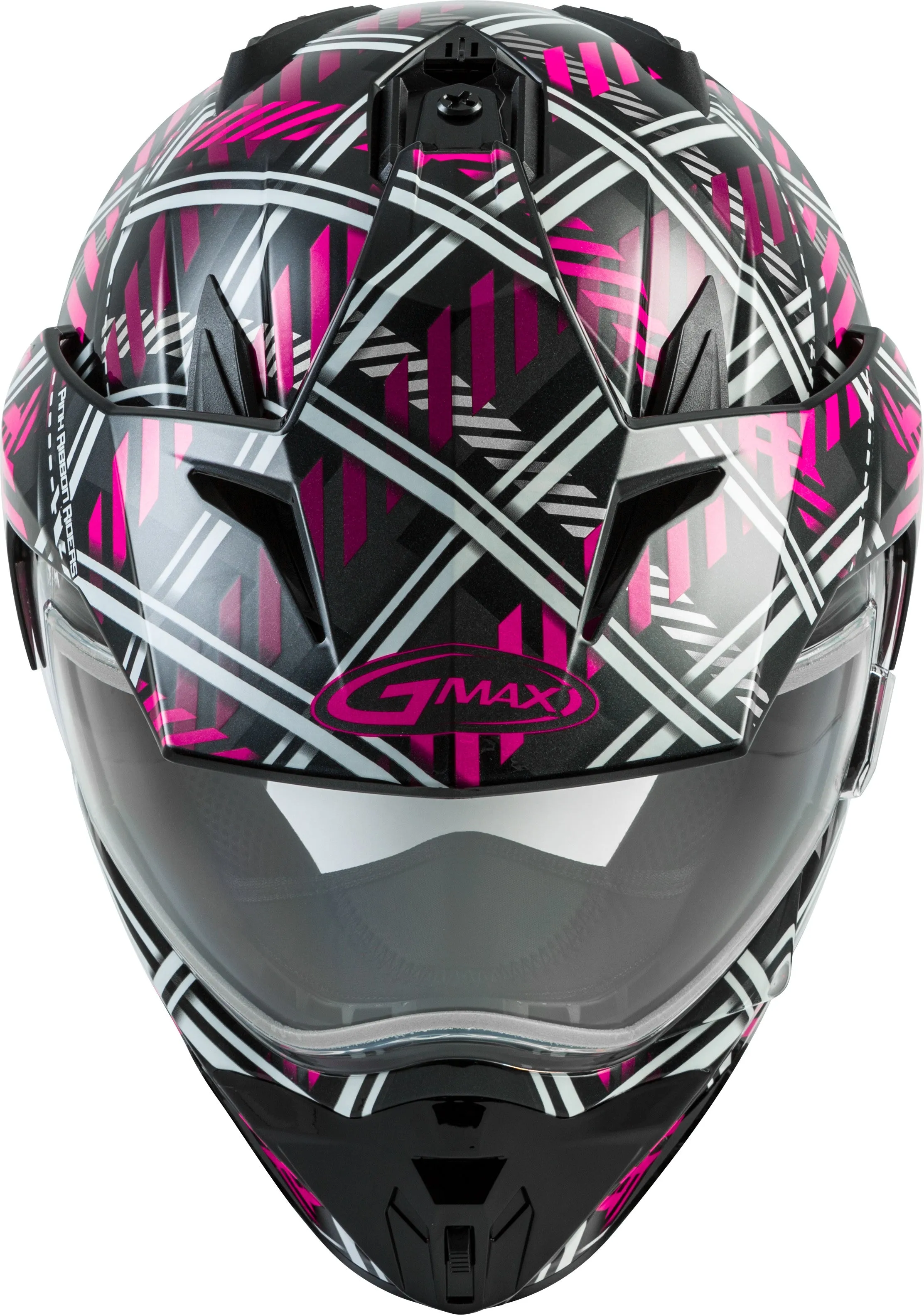 Gmax GM11S Ladies Dual Sport Snow Helmet Pink Ribbon Rider