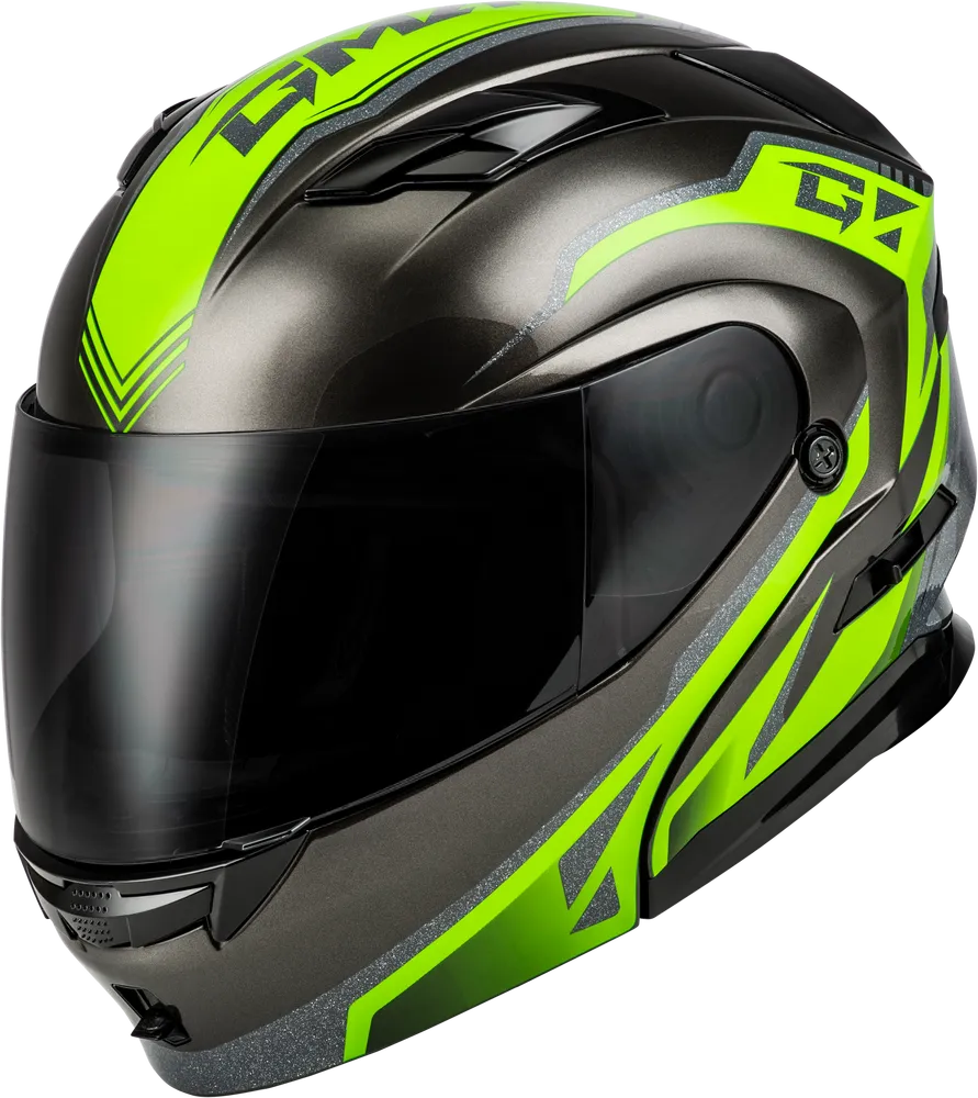 Gmax MD-01S Modular Helmet Volta Graphic Black/Silver/Green