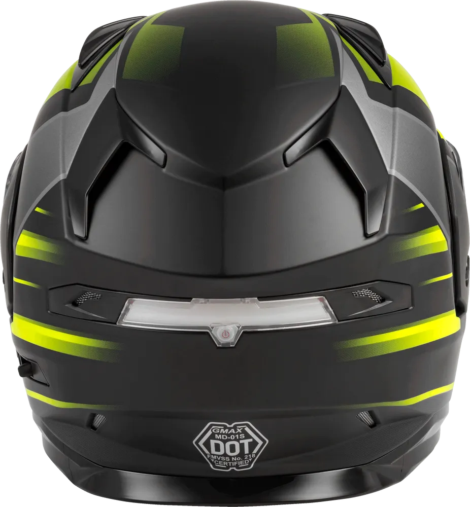 Gmax MD-01S Modular Snow Helmet Descendant Matte Black Hi Vis Dual Lens