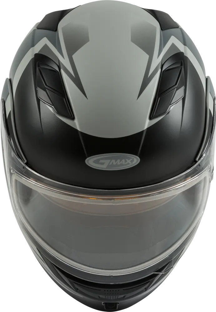 Gmax MD-01S Modular Snow Helmet Descendant Matte Gray Silver Dual Lens