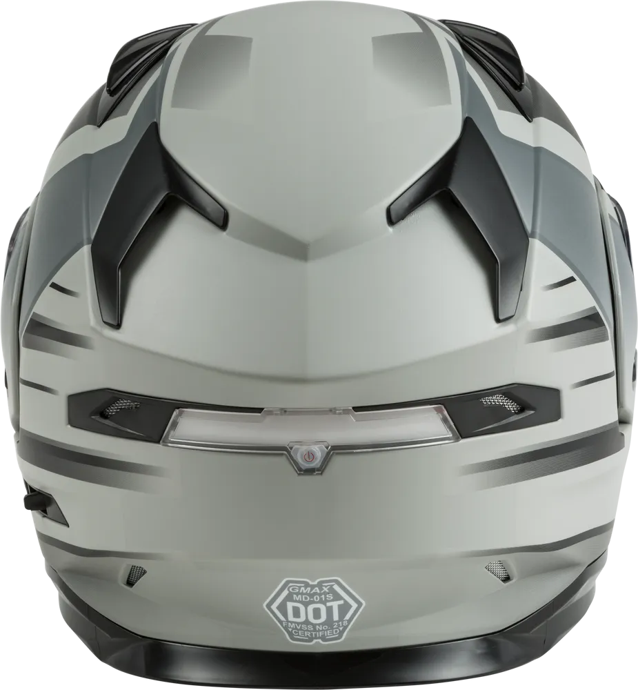 Gmax MD-01S Modular Snow Helmet Descendant Matte Gray Silver Dual Lens
