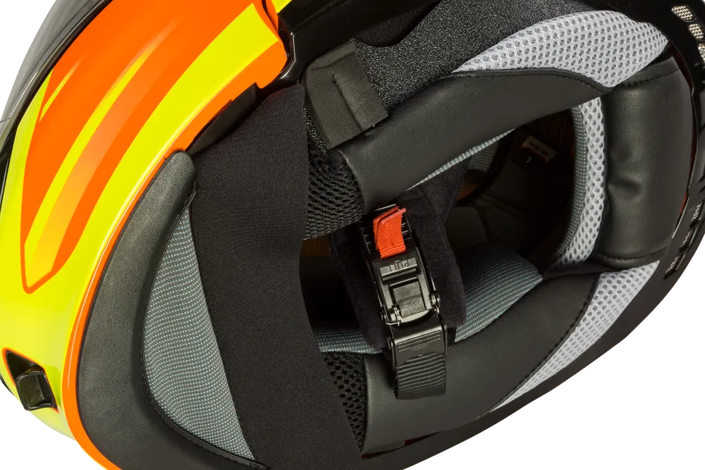 Gmax MD-01S Modular Snow Helmet Descendant Neon Orange Hi Viz Dual Lens