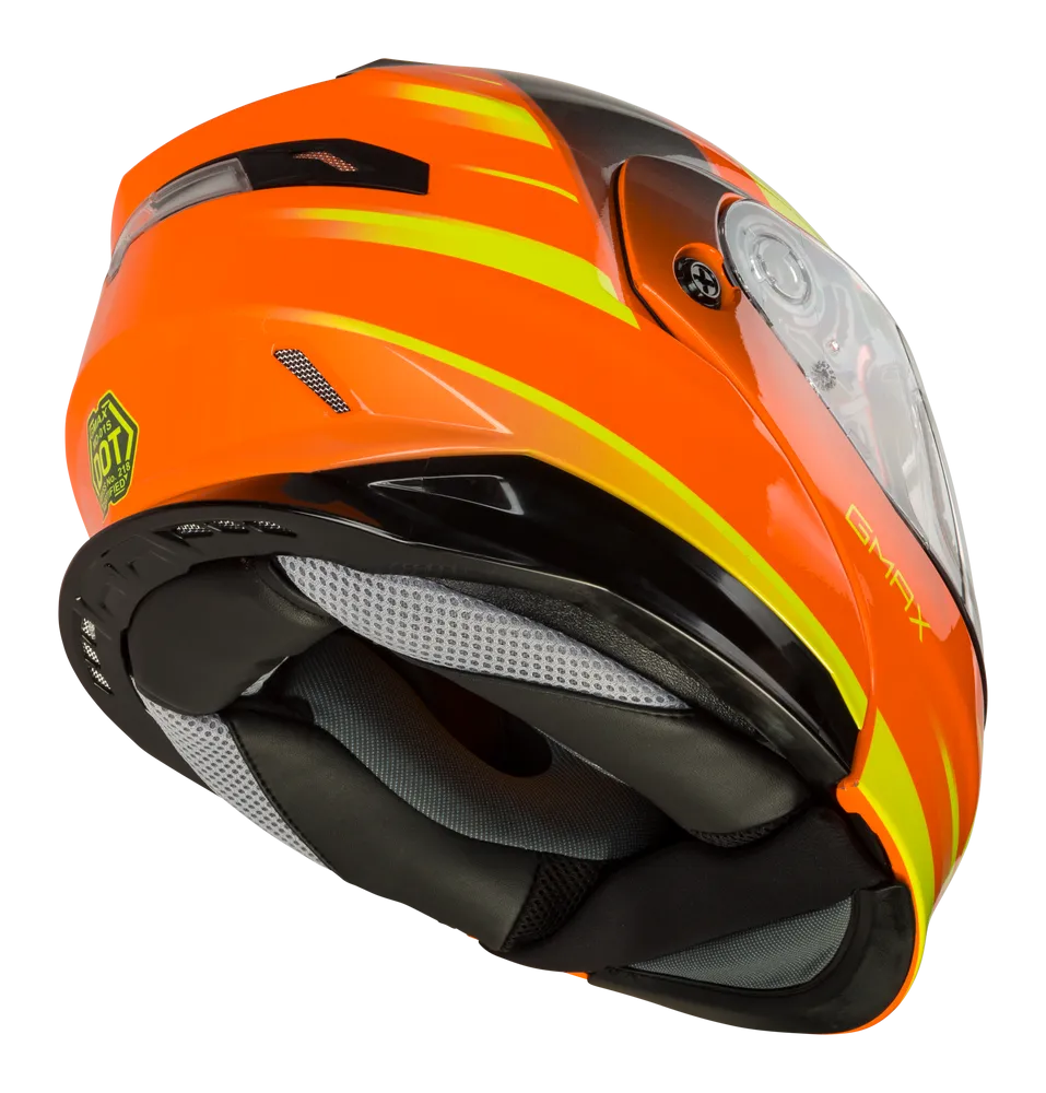 Gmax MD-01S Modular Snow Helmet Descendant Neon Orange Hi Viz Dual Lens