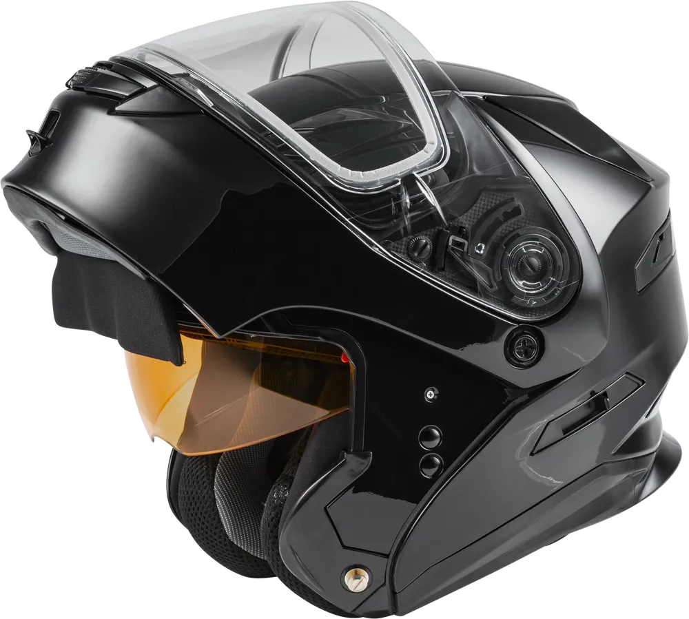 Gmax MD-01S Modular Snow Helmet Gloss Black Dual Lens
