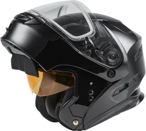 Gmax MD-01S Modular Snow Helmet Gloss Black Dual Lens