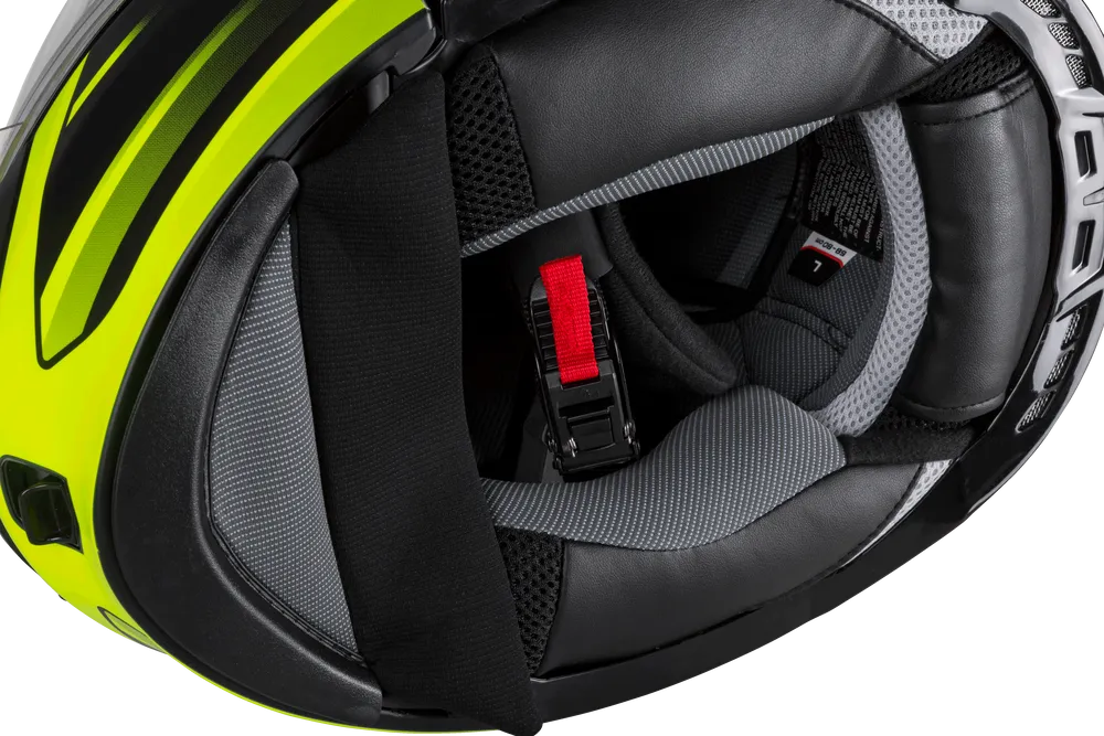 Gmax MD-01S Snow Helmet Descendant Matte Black Hi Vis Electric Shield and Dual Lens