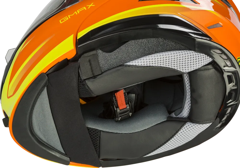 Gmax MD-01S Snow Helmet Descendant Neon Orange Hi Viz Electric Shield and Dual Lens