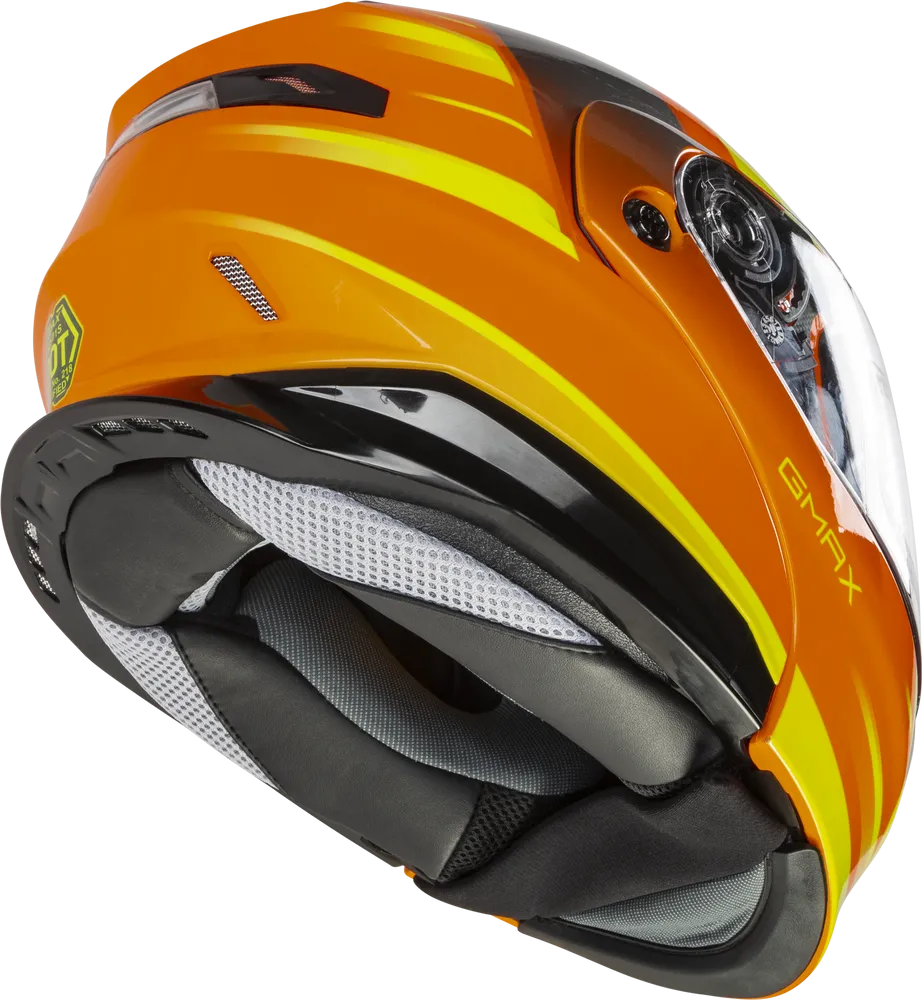 Gmax MD-01S Snow Helmet Descendant Neon Orange Hi Viz Electric Shield and Dual Lens