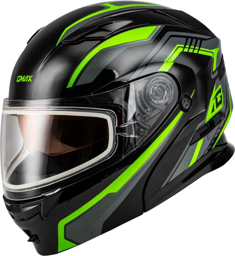 Gmax MD-01S Transistor Modular Snow Helmet Black Grey Green