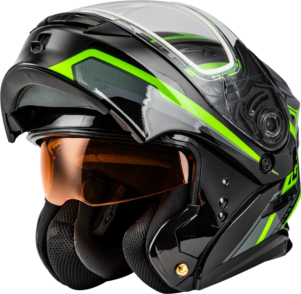 Gmax MD-01S Transistor Modular Snow Helmet Black Grey Green