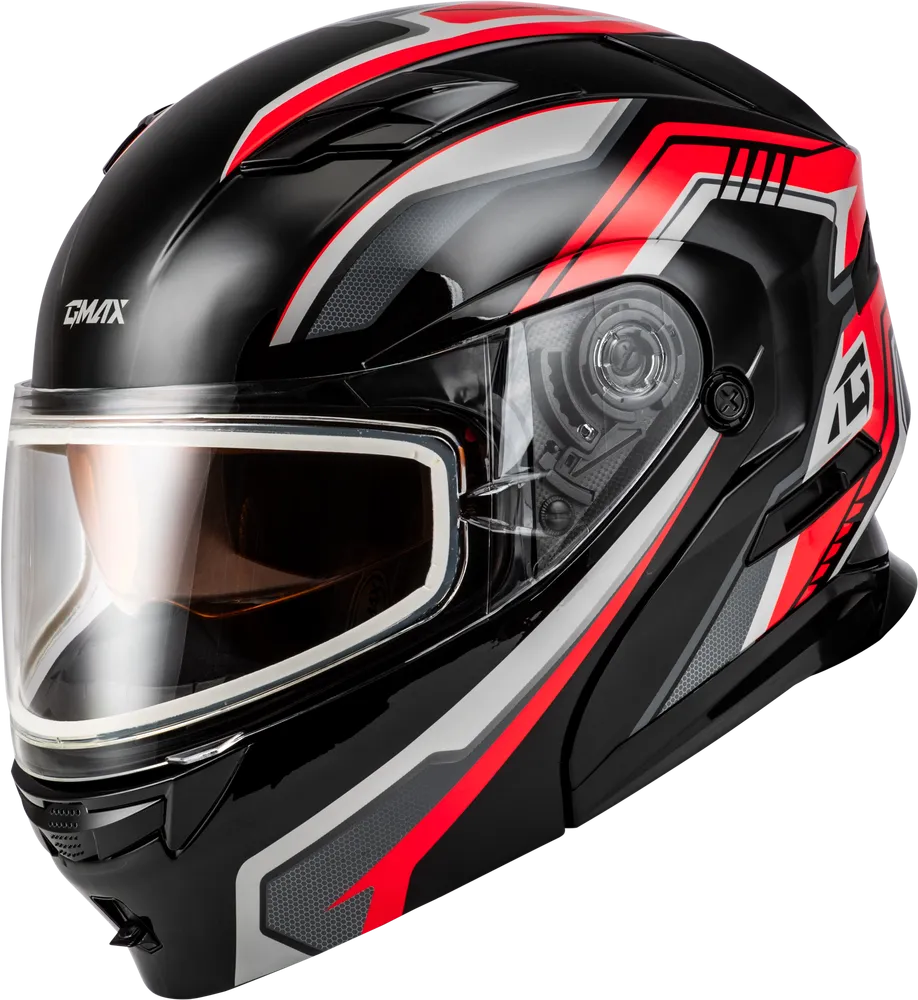 Gmax MD-01S Transistor Modular Snow Helmet Black Red