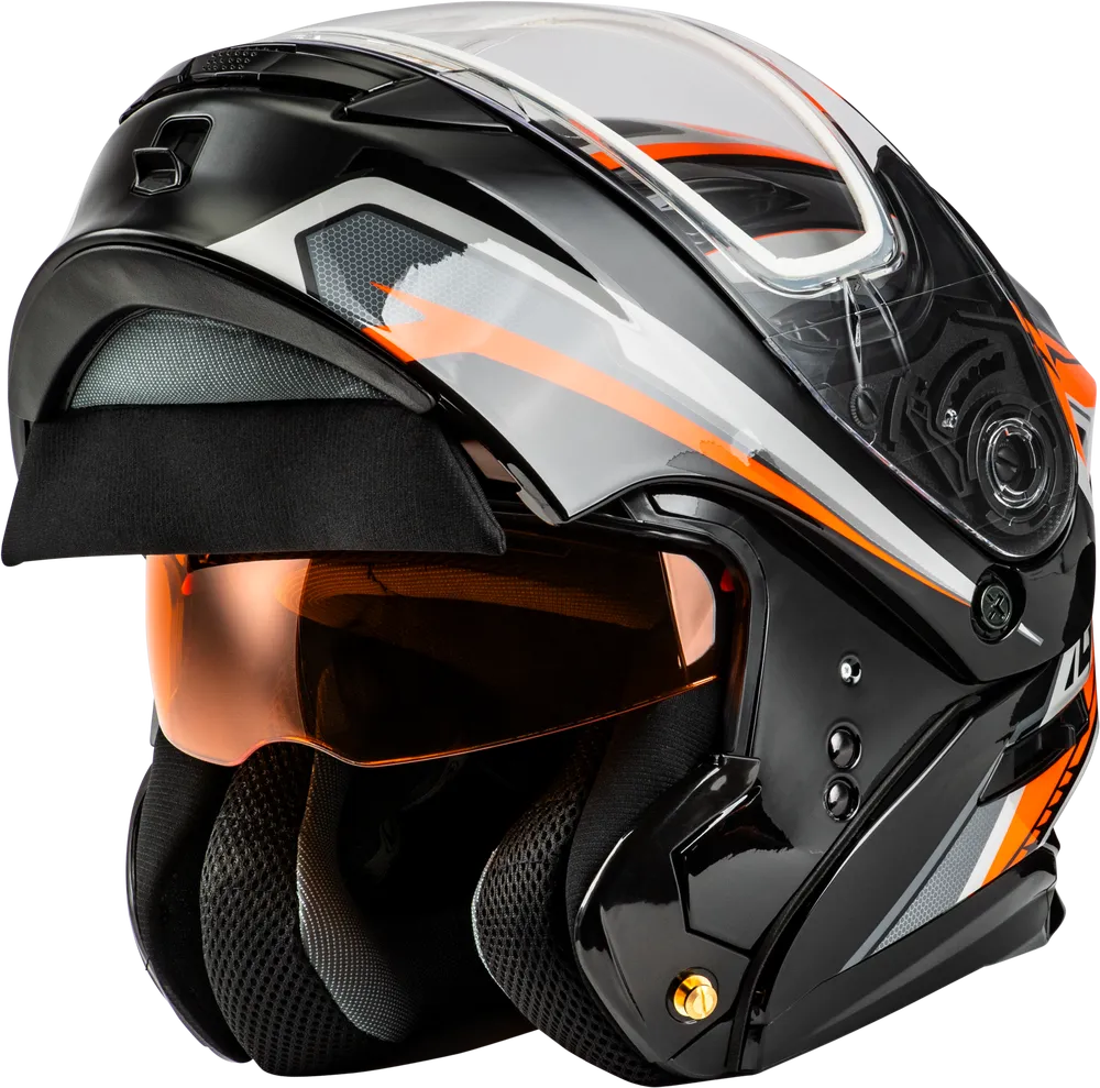 Gmax MD-01S Transistor Modular Snow Helmet Orange Black