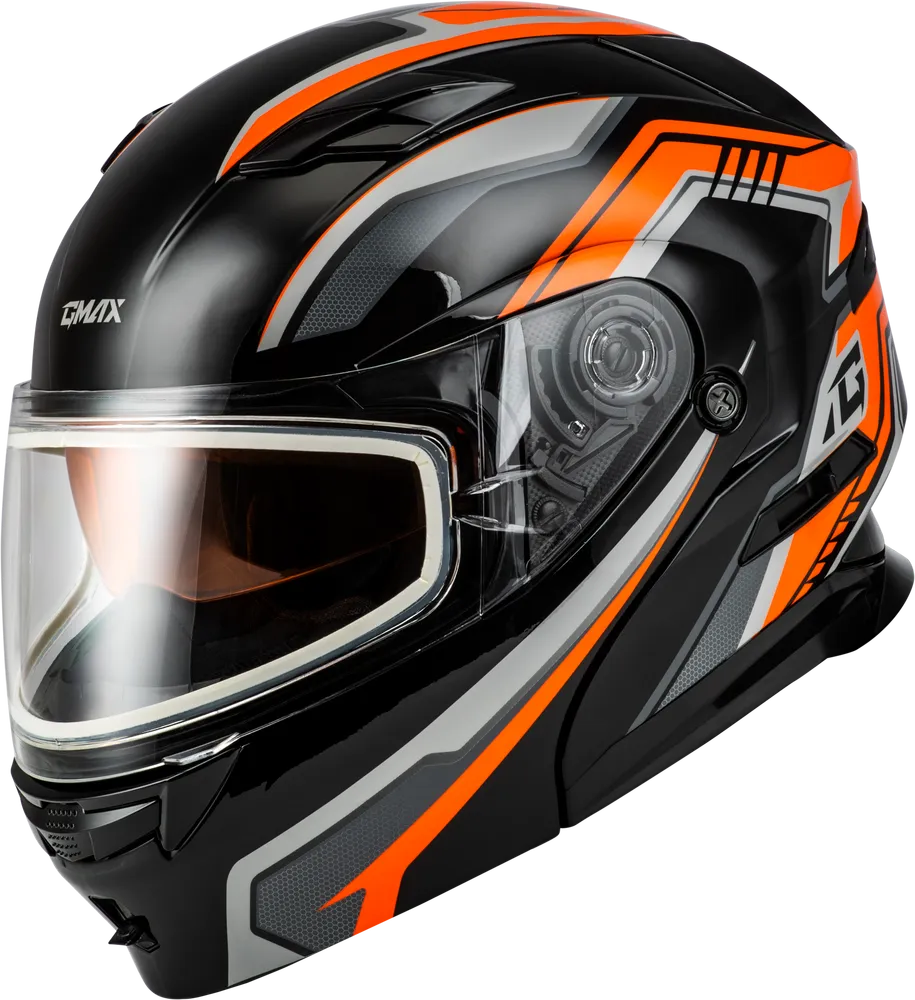 Gmax MD-01S Transistor Modular Snow Helmet Orange Black