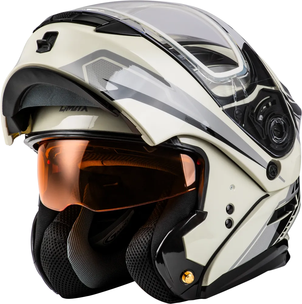 Gmax MD-01S Transistor Modular Snow Helmet White Black