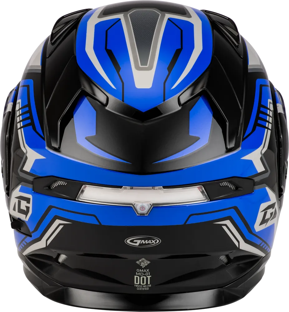 Gmax MD-01S Transistor Snow Helmet Blue Black Electric Shield and Dual Shield