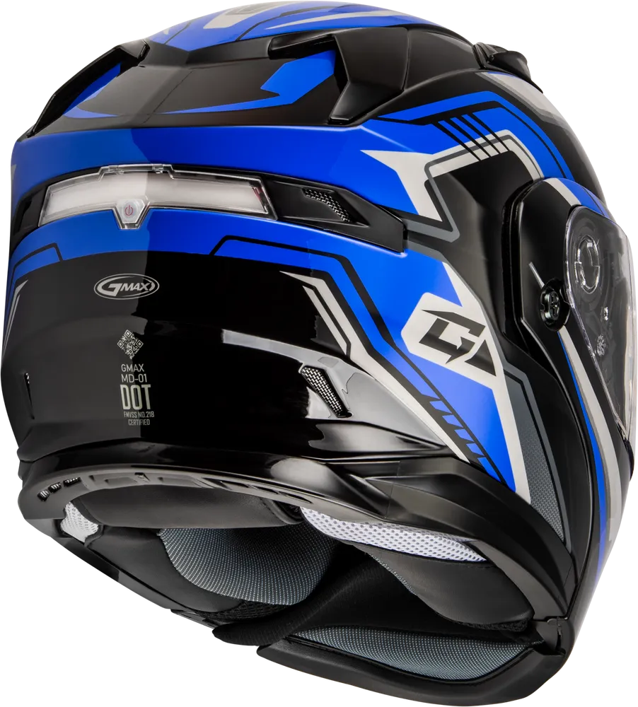Gmax MD-01S Transistor Snow Helmet Blue Black Electric Shield