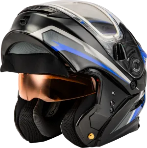 Gmax MD-01S Transistor Snow Helmet Blue Black Electric Shield