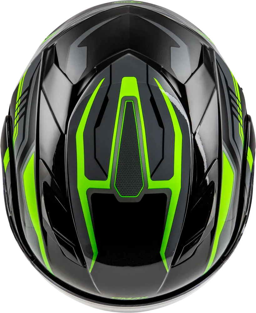 Gmax MD-01S Transistor Snow Helmet Green Black Electric Shield and Dual Lens