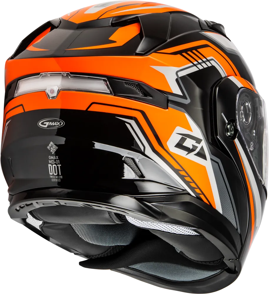 Gmax MD-01S Transistor Snow Helmet Orange Black Electric Shield