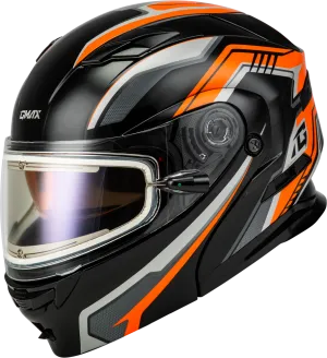 Gmax MD-01S Transistor Snow Helmet Orange Black Electric Shield