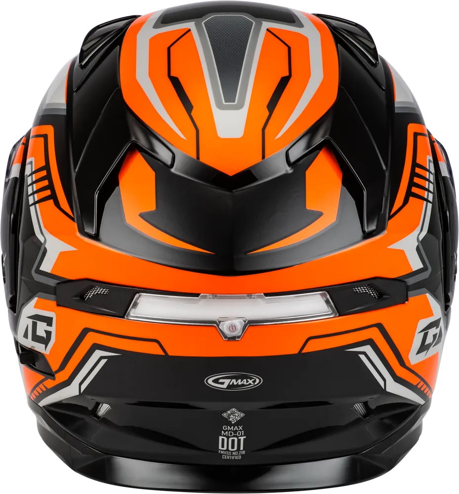 Gmax MD-01S Transistor Snow Helmet Orange Black Electric Shield